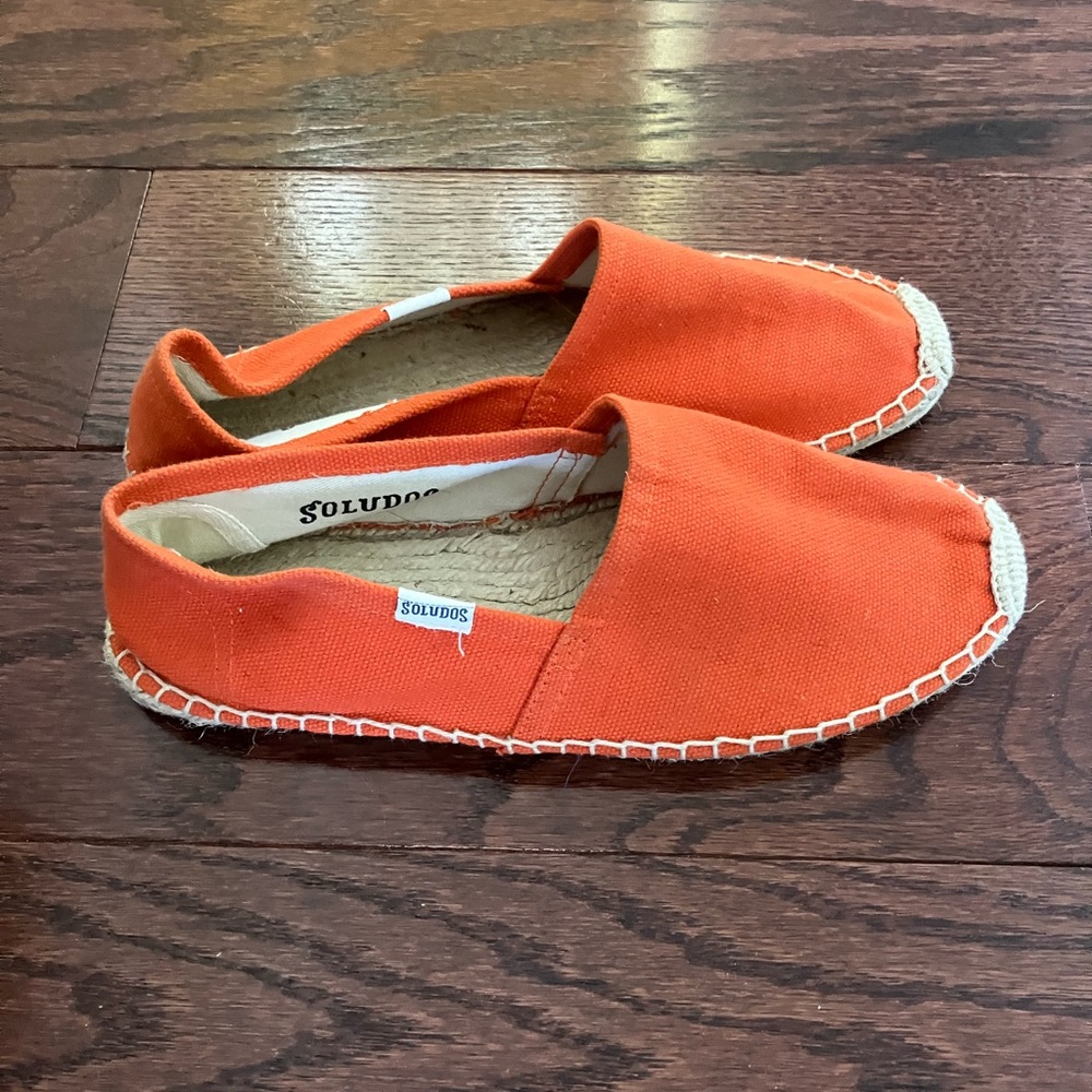 Soludos Orange Espadrille Flats Women's Size 8